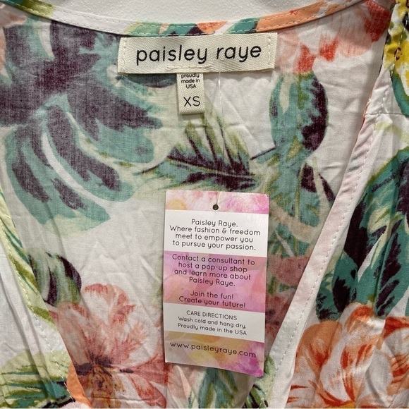 Paisley Raye Primrose Wrap Dress in White Tropical Floral XS - Picture 5 of 11